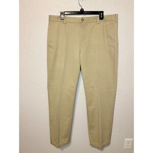 L.L. Bean Standard Fit Chino Pants Mens Size 36x32 Beige Cotton Casual